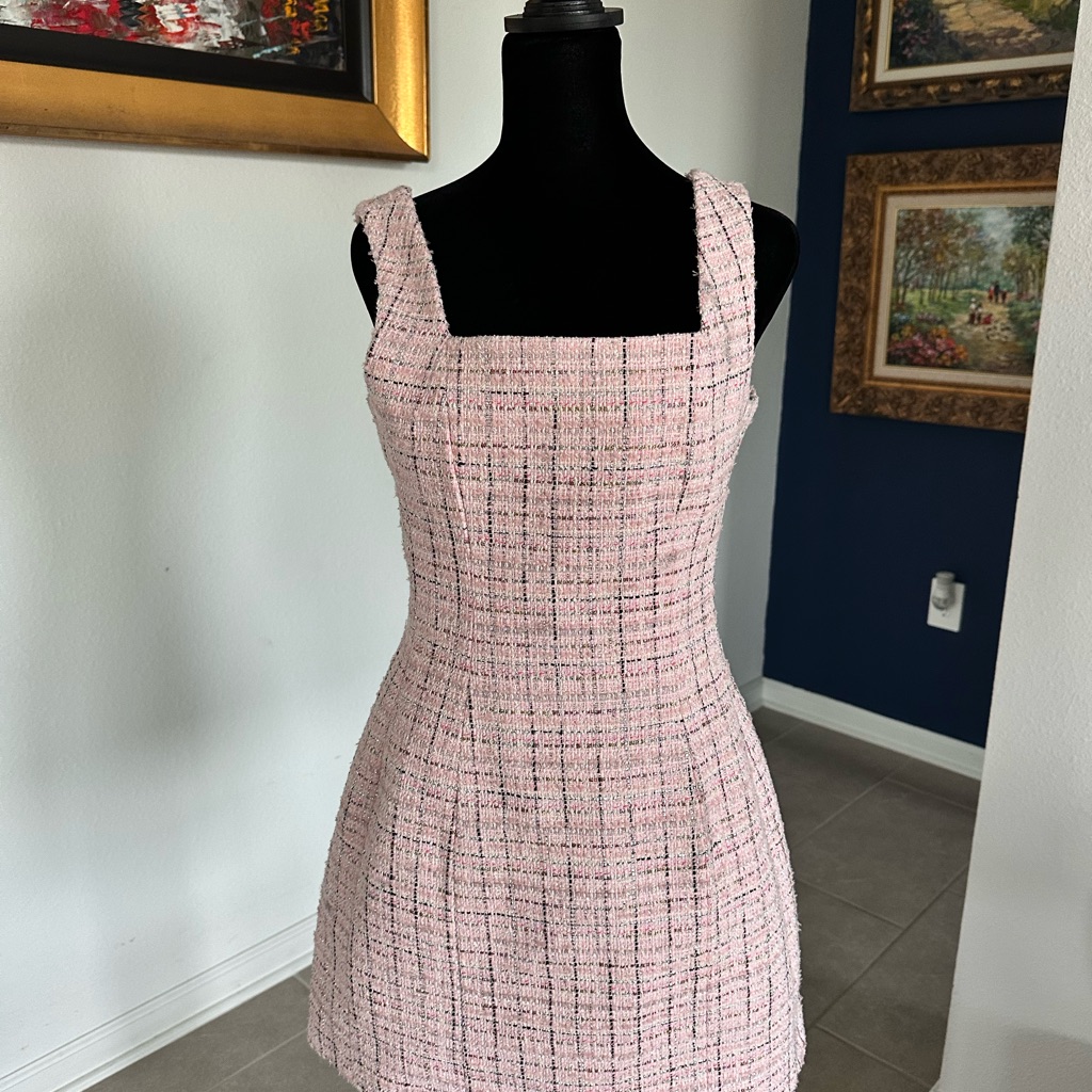 Maje Elegant Pink Tweed Dress